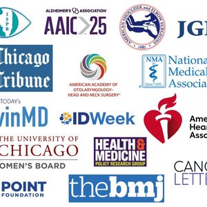 Logos of organizations and journals representing Pritzker student accomplishments for Summer 2025